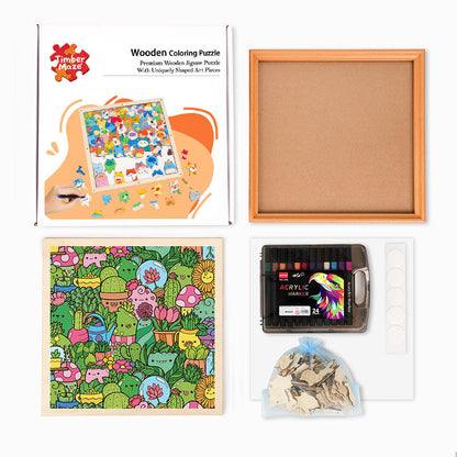 Botanical Paradise - Wooden Coloring Puzzle