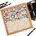Funny Penguins - Wooden Coloring Puzzle