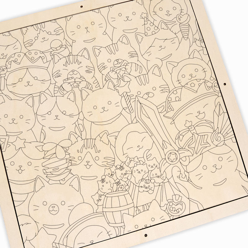 Magic Kittens - Wooden Coloring Puzzle