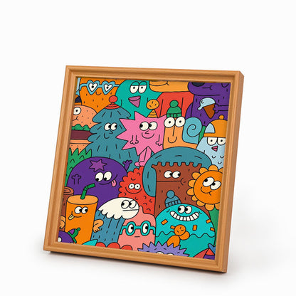 Faces of Things - Wooden Coloring Puzzle