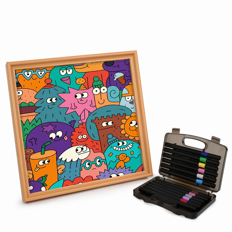 Faces of Things - Wooden Coloring Puzzle