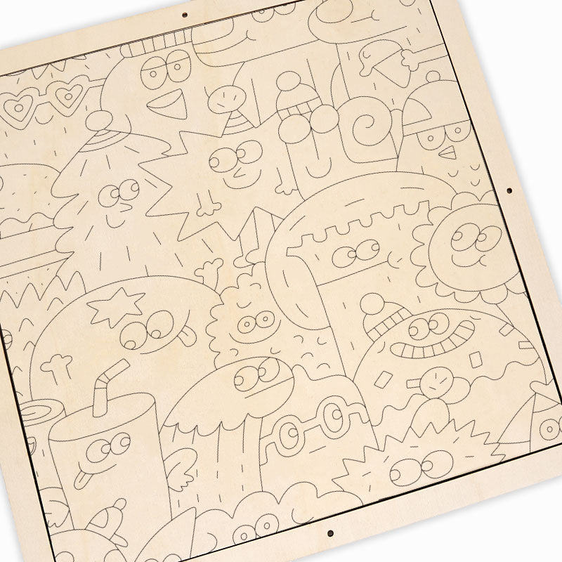 Faces of Things - Wooden Coloring Puzzle