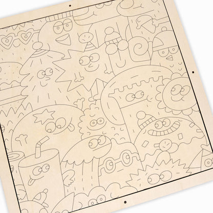 Faces of Things - Wooden Coloring Puzzle