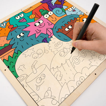 Faces of Things - Wooden Coloring Puzzle