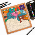 Faces of Things - Wooden Coloring Puzzle