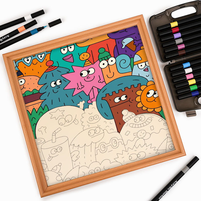 Faces of Things - Wooden Coloring Puzzle