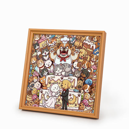 A Purr-fect Wedding - Wooden Coloring Puzzle