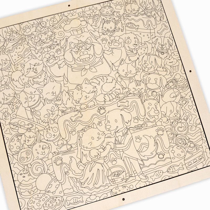 A Purr-fect Wedding - Wooden Coloring Puzzle