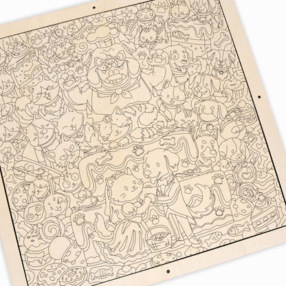 A Purr-fect Wedding - Wooden Coloring Puzzle