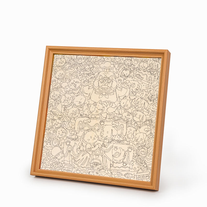 A Purr-fect Wedding - Wooden Coloring Puzzle