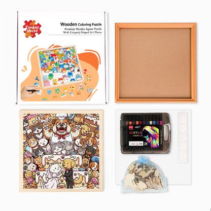 A Purr-fect Wedding - Wooden Coloring Puzzle
