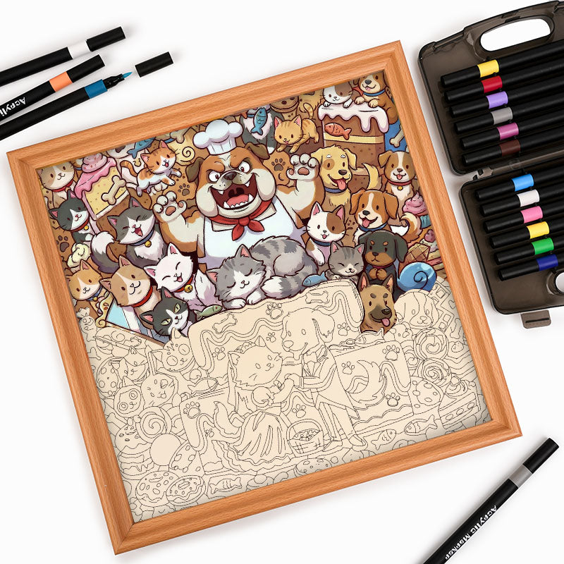 A Purr-fect Wedding - Wooden Coloring Puzzle