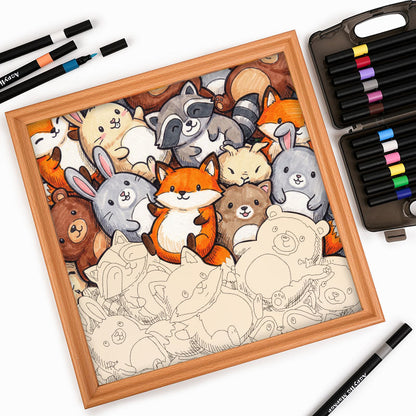 Forest Friends - Wooden Coloring Puzzle