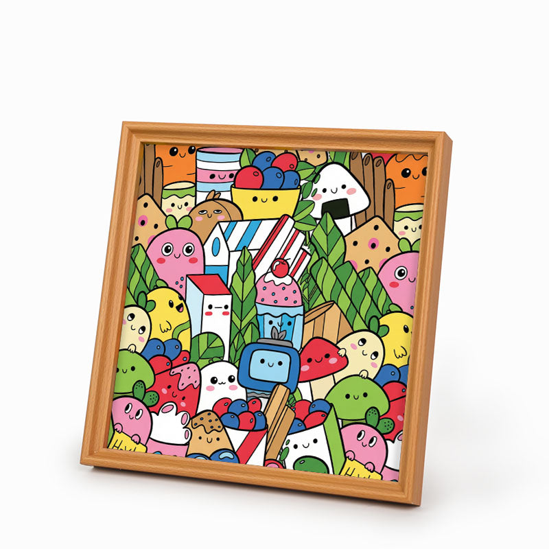 Food Friends - Wooden Coloring Puzzle