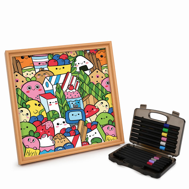 Food Friends - Wooden Coloring Puzzle
