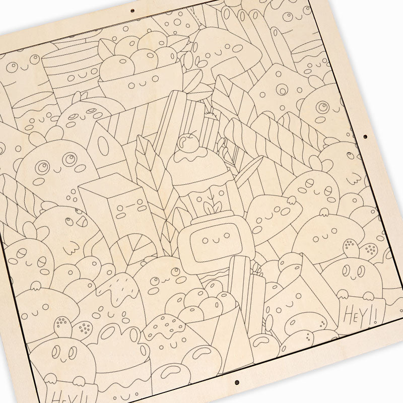 Food Friends - Wooden Coloring Puzzle