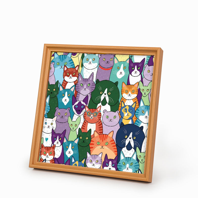 Strange Cats - Wooden Coloring Puzzle