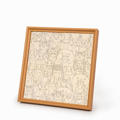 Strange Cats - Wooden Coloring Puzzle