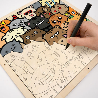 Weird but Cute - Wooden Coloring Puzzle