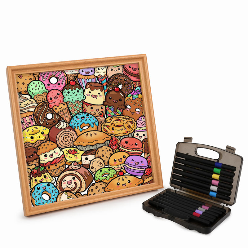 Snack Squad - Wooden Coloring Puzzle