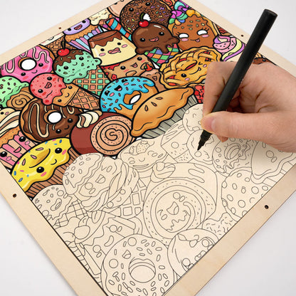 Snack Squad - Wooden Coloring Puzzle