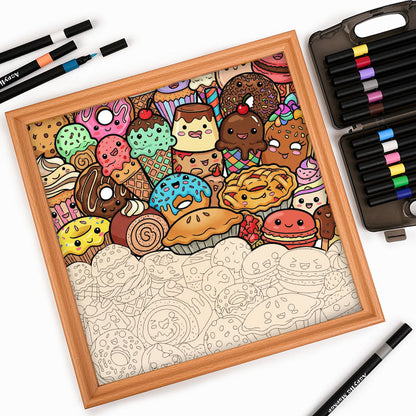 Snack Squad - Wooden Coloring Puzzle