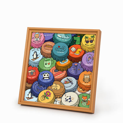 Colorful Caps - Wooden Coloring Puzzle