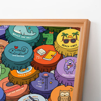 Colorful Caps - Wooden Coloring Puzzle