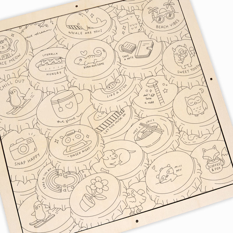 Colorful Caps - Wooden Coloring Puzzle