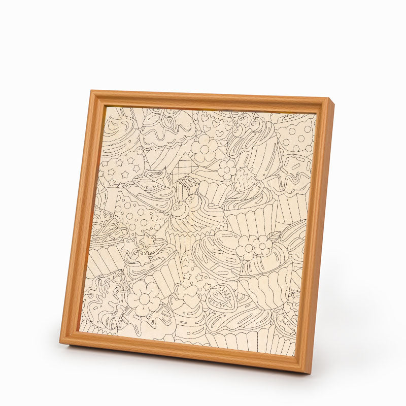 Cute Cupcakes - Wooden Coloring Puzzle