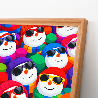 Cool Snowmen - Wooden Coloring Puzzle