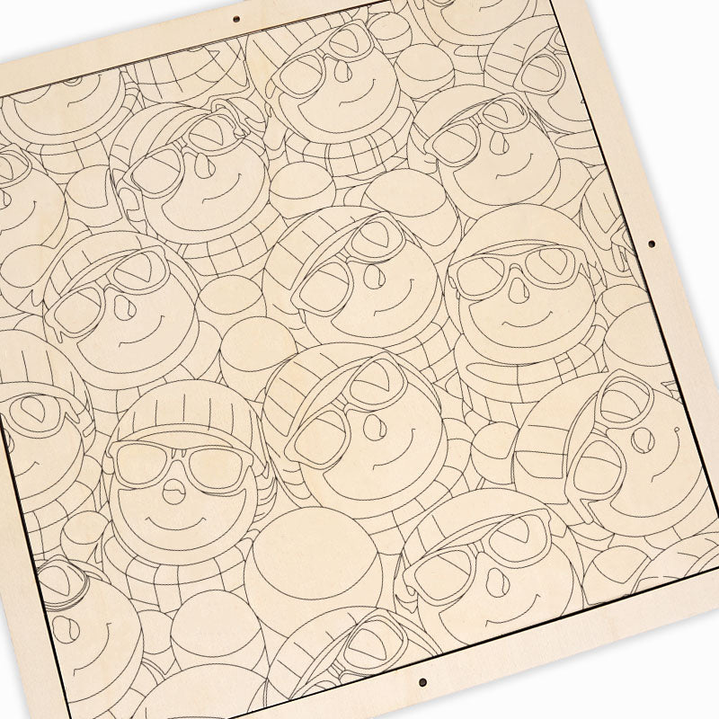 Cool Snowmen - Wooden Coloring Puzzle