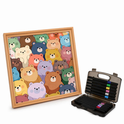 Cute Bears - Wooden Coloring Puzzle