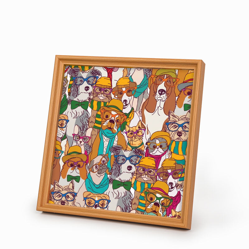 Dogs with Glasses - Wooden Coloring Puzzle