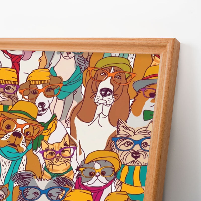 Dogs with Glasses - Wooden Coloring Puzzle