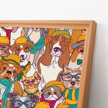 Dogs with Glasses - Wooden Coloring Puzzle