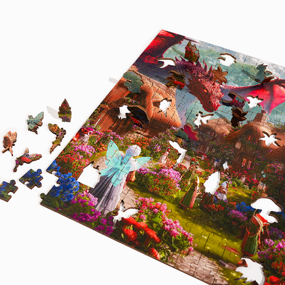 Dragon's Fairytale Village - Wooden Jigsaw Puzzle