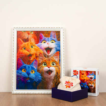 Rainbow Meow-tastic - Wooden Jigsaw Puzzle