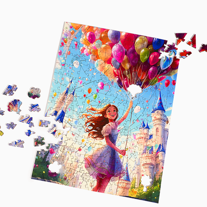 Balloon Castle Dream - Wooden Jigsaw Puzzle