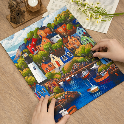 Colorful Village - Wooden Jigsaw Puzzle