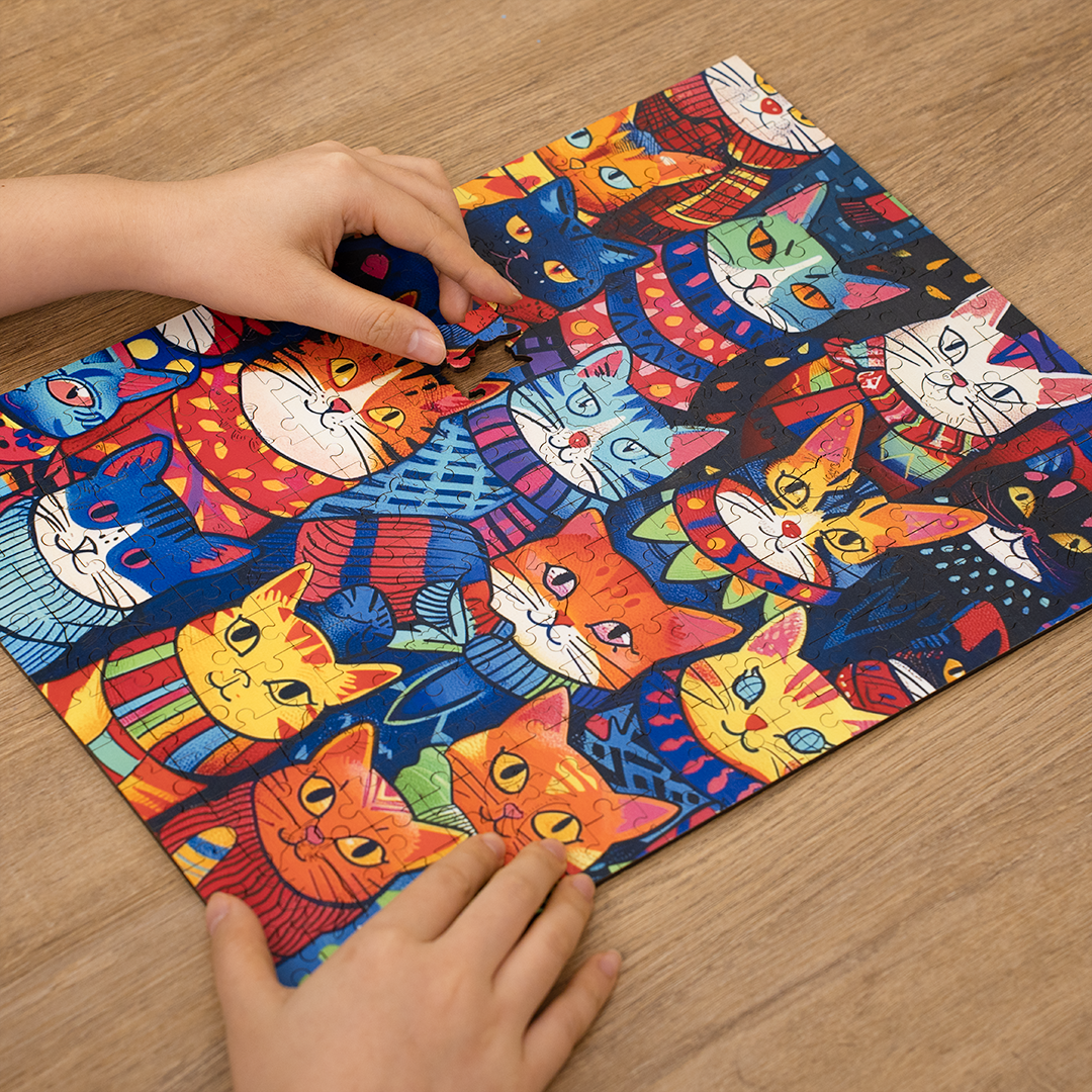 Colorful Cats - Wooden Jigsaw Puzzle