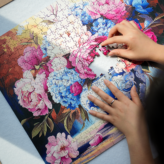 Peony Vase - Wooden Jigsaw Puzzle