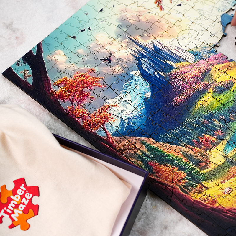 The Castle of the Mountains - Wooden Jigsaw Puzzle