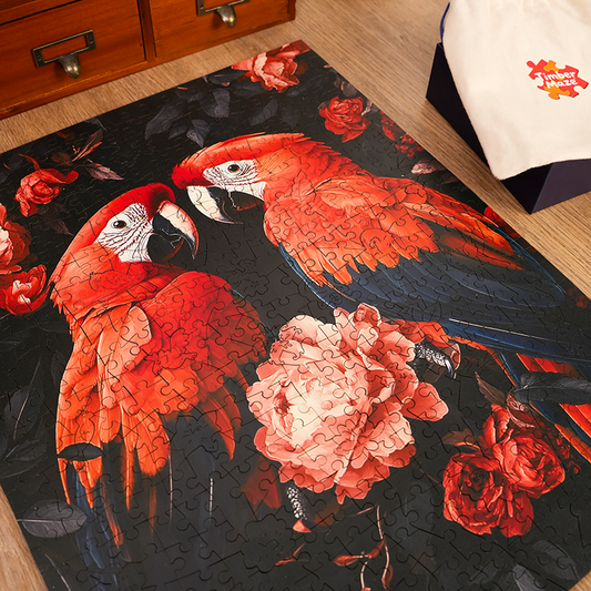 Parrot Couple - Wooden Jigsaw Puzzle