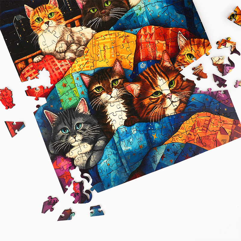 Cats in Space - Wooden Jigsaw Puzzle