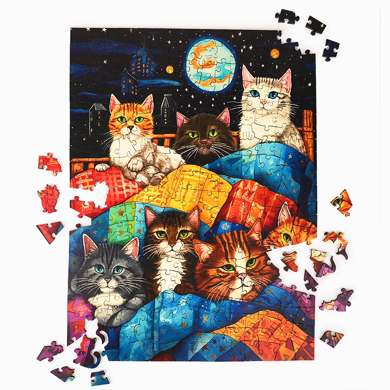 Cats in Space - Wooden Jigsaw Puzzle