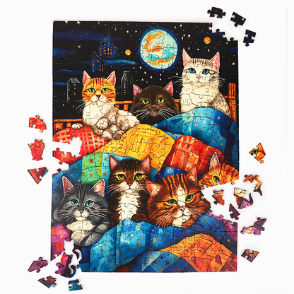 Cats in Space - Wooden Jigsaw Puzzle