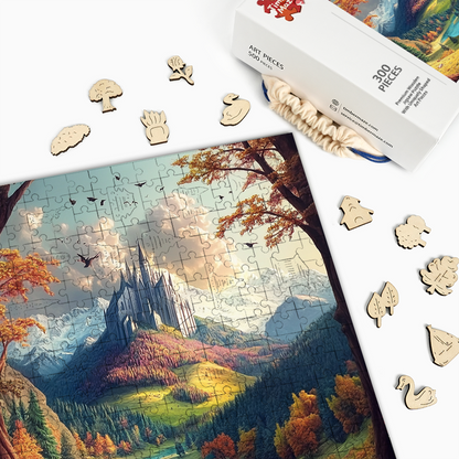 The Castle of the Mountains - Wooden Jigsaw Puzzle