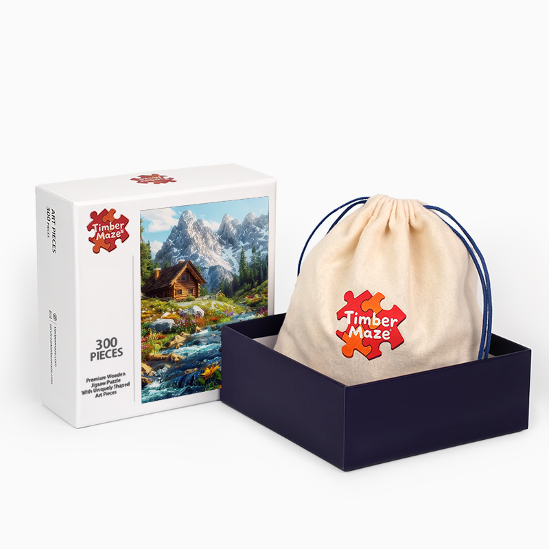 Floral Valley Cabin - Wooden Jigsaw Puzzle