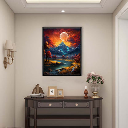 Lunar Mountain Glow - Wooden Jigsaw Puzzle